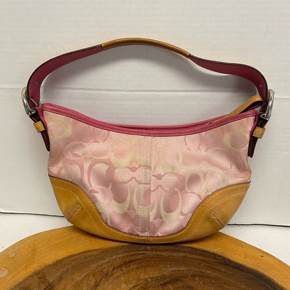 Coach Bags Coach Pink Canvas Signature Hobo Y2k Handbag Poshmark